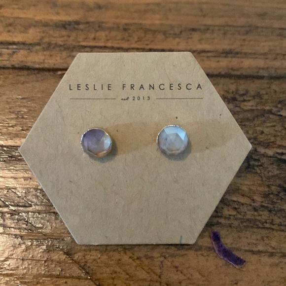 Pink clear crystal earring studs - Picture 1 of 3